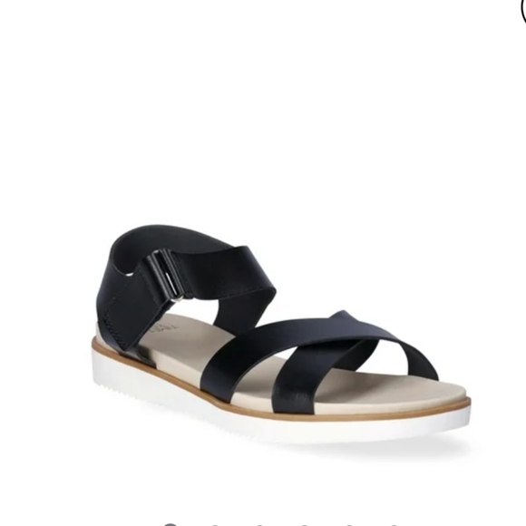 Time & Tru Women's Tan Black Comfort Summer Sandals NWT Size: 9 1/2 - Picture 3 of 9